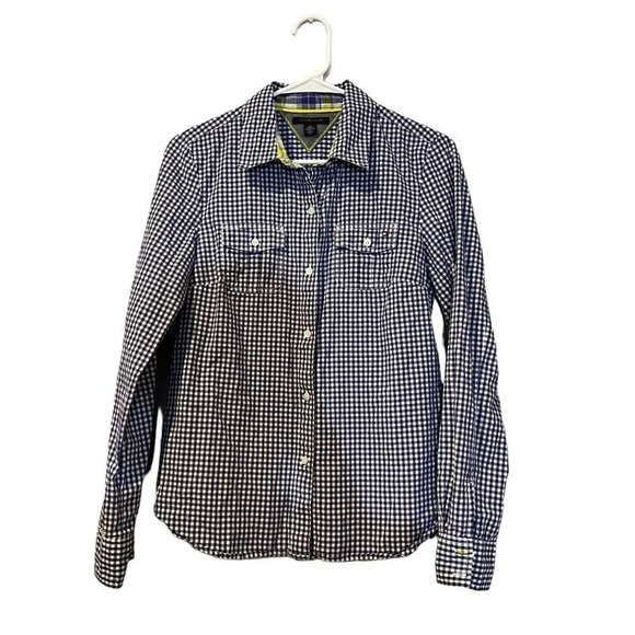 Tommy Hilfiger‎ Purple & White Button Down Size Medium - Picture 1 of 3